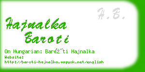 hajnalka baroti business card